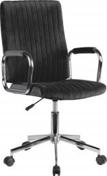 Krzesło biurowe Fabryka Mebli Akord Krzesło welurowe obrotowe FD-24 - Czarne