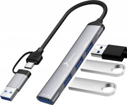 HUB USB Reagle Reagle HUB USB-C i USB-A 2w1 rozdzielacz na 4x porty USB