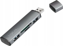 HUB USB LogiLink LogiLink USB 3.2 HUB 2-port, Gen2 mit Kartenlesern, Alu