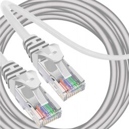  4kom.pl Kabel przewód sieciowy szybki Skrętka Gold LAN UTP 5E RJ-45 30m internetowy biały