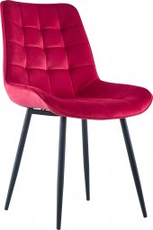  MebloweLove Krzesło tapicerowane velvet 017 - czerwone