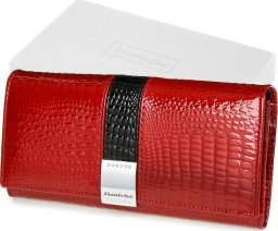  Alessadro Paoli Czerwony Portfel damski czerwony skórzany RFID pudełko duży G32 NoSize