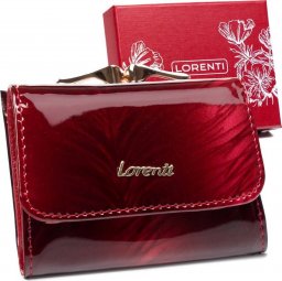  Lorenti Lakierowany portfel damski z delikatnym wzorem  Lorenti