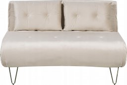 Beliani Sofa welurowa rozkładana 2-osobowa beżowa VESTFOLD
