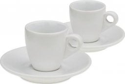  Kela Filiżanki do espresso ze spodkami, 2 szt., ceramika, 0,05 l, śred. 12 x 6,5 cm, białe Mattia / Kela