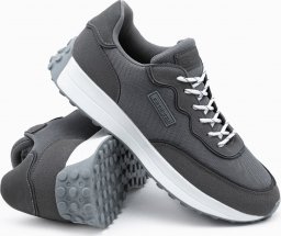  Ombre Buty męskie sneakersy z łączonych materiałów - ciemnoszare V1 OM-FOSL-0110 43