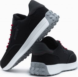  Ombre Buty męskie sneakersy z łączonych materiałów - czarne V3 OM-FOSL-0110 43