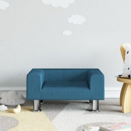  vidaXL Sofa dla dzieci, niebieska, 50x40x26,5 cm, aksamitna
