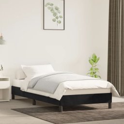  vidaXL vidaXL Rama łóżka, czarna, 90x200 cm, tapicerowana aksamitem