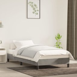  vidaXL vidaXL Rama łóżka, jasnoszara, 100 x 200 cm, tapicerowana aksamitem