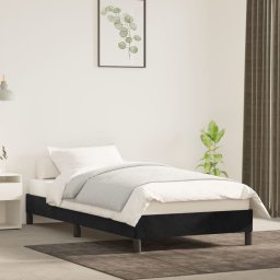  vidaXL vidaXL Rama łóżka, czarna, 90 x 200 cm, tapicerowana aksamitem