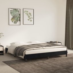  vidaXL vidaXL Rama łóżka, czarna, 160 x 200 cm, tapicerowana aksamitem