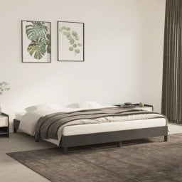  vidaXL vidaXL Rama łóżka, ciemnoszara, 180x200 cm, tapicerowana aksamitem