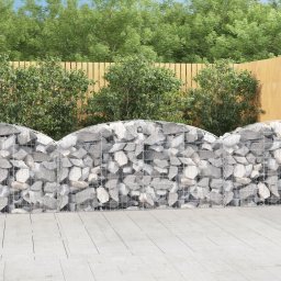 vidaXL vidaXL Łukowaty kosz gabionowy, 200x30x80/100 cm, galwanizowane żelazo