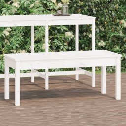 vidaXL vidaXL Ławka ogrodowa, biała, 109x44x45 cm, lite drewno sosnowe