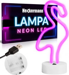 Lampka biurkowa Heckermann Neon LED stojący z podstawką FLAMING Lampka biurkowa Heckermann