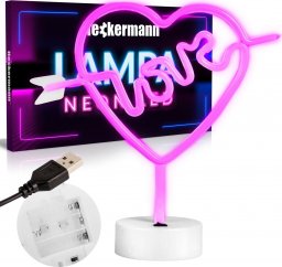 Lampka biurkowa Heckermann Neon LED stojący z podstawką LOVE Heckermann