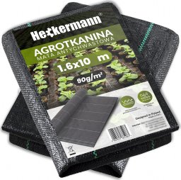  Heckermann Agrowłóknina ściółkująca przeciw chwastom Heckermann 1,6x10m 90g/m2 Czarna