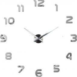  Zegar ścienny DIY 70 -130 CM 3D Przykelajny B8 Srebrny