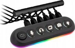 HUB USB Streamplify Streamplify HUB DECK 5, 4x USB 3.0, 1x USB 2.0, RGB, 12V, EU-Netzkabel - schwarz