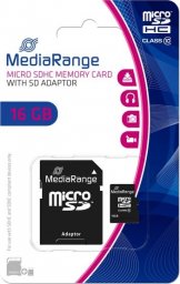 Karta MediaRange MEMORY MICRO SDHC 16GB C10/W/ADAPTER MR958 MEDIARANGE