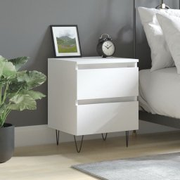 vidaXL Szafka nocna, biała, 40x35x50 cm, materiał drewnopochodny
