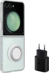Samsung Etui EF-XF73KKTEGWW Z Flip5 F731 przezroczysty/transparent Starter Pack + ładowarka TA800