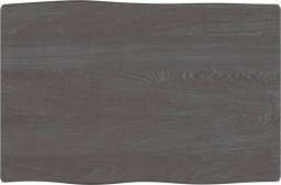  vidaXL Blat stołu, ciemnoszary, 60x40x2 cm, dąb z naturalną krawędzią