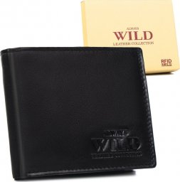  Always Wild Skórzany portfel męski z zasuwanym schowkiem  Always Wild NoSize