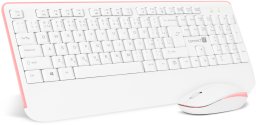Klawiatura + mysz Connect IT CONNECT IT Combo bezdrátová bílo-růžová klávesnice + myš, CZ + SK layout