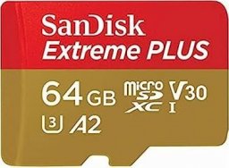 Karta WD Extreme Plus MicroSDXC 64 GB Class 10 UHS-I/U3 A2 V30 (SDSQXBU-064G-GN6MA)