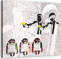  Feeby Obraz na płótnie, Banksy Pulp Fiction i małpy - 60x60