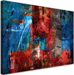 Feeby Obraz na płótnie, Czerwona abstrakcja ręcznie malowana - 60x40