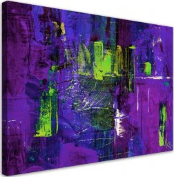 Feeby Obraz na płótnie, Fioletowa abstrakcja ręcznie malowana - 60x40