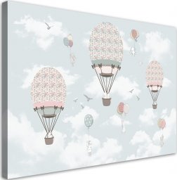  Feeby Obraz na płótnie, Kolorowe zwierzątka lot balonem - 100x70