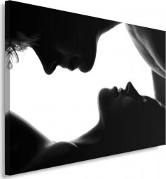  Feeby Obraz na płótnie, Pocałunek Miłość Para czarno biały - 90x60