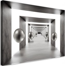  Feeby Obraz na płótnie, Tunel srebrne kule 3D - 120x80