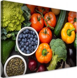  Feeby Obraz na płótnie, Świeże warzywa i owoce - 60x40
