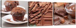  Feeby Obraz trzyczęściowy na płótnie, Słodka czekolada - 120x40