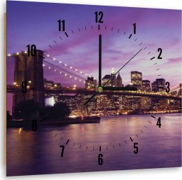  Feeby Obraz z zegarem, Nowy Jork o zmierzchu - 40x40