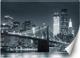  Feeby Fototapeta, Nowy Jork Most Brookliński czarno-biały - 100x70