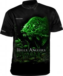  Dragon T-Shirt Dragon Hells Anglers (Z Zamkiem) KARP XL czarno-zielony