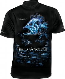  Dragon T-Shirt Dragon Hells Anglers (Z Zamkiem) OKOŃ XS czarno-niebieski