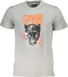  Cavalli Class CAVALLI CLASS T-SHIRT Z KRÓTKIM RĘKAWEM MĘSKI SZARY 2XL