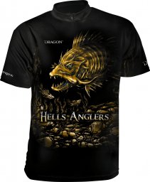  Dragon T-Shirt Dragon Hells Anglers (Z Zamkiem) SANDACZ S czarno-pomarańcz.