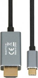 Kabel USB iBOX USB-C - HDMI 1.8 m Czarno-srebrny (itvc4k)