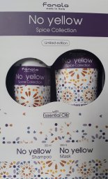 Fanola Set Fanola: No Yellow Spice Collection, Hair Treatment Cream Mask, For Neutralisation Of Yellow Tones, 300 ml + No Yellow Spice Collection, Hair Shampoo, For Neutralisation Of Yellow Tones, 350 ml For Women