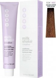  Milk Shake Milk Shake, Creative, SLS/SLES-Free, Permanent Hair Dye, 6.346GC Golden Copper Dark Blond, 100 ml For Women