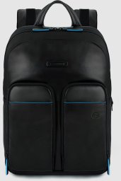 Piquadro Piquadro, Blue Square, Leather, Backpack, Black, Laptop Compartiment, CA5575B2V, For Men For Men
