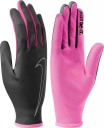  Nike Rękawiczki damskie Rally Run Gloves Black/pink Pow/pink Pow r. L